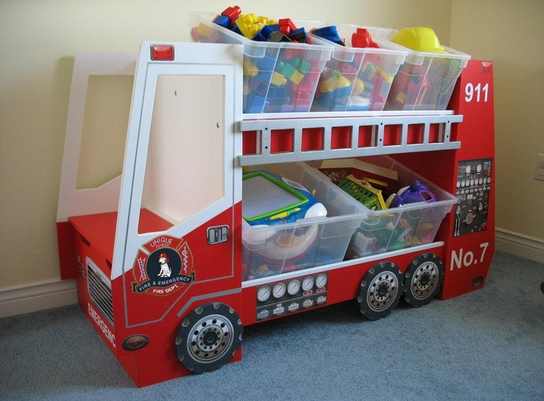 DIY Fire Truck Toy Box