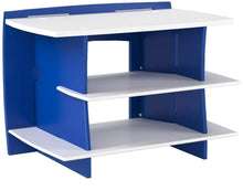 Load image into Gallery viewer, Organize with legare furniture kids gaming and tv media stand standard storage unit for bedroom basement and playroom blue and white
