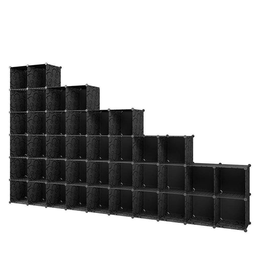 KOUSI Cube Storage Cube Organizer Cube Storage Shelves Cubby Organizing Closet Storage Organizer Cabinet Shelving Bookshelf Toy Organizer (Black (varation), 40 Cubes)