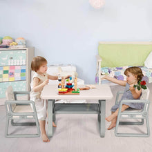 Load image into Gallery viewer, Selection costzon kids table and 2 chair set children table furniture with storage rack for toddlers reading learning dining playroom desk chair for 1 to 3 years activity table desk sets white
