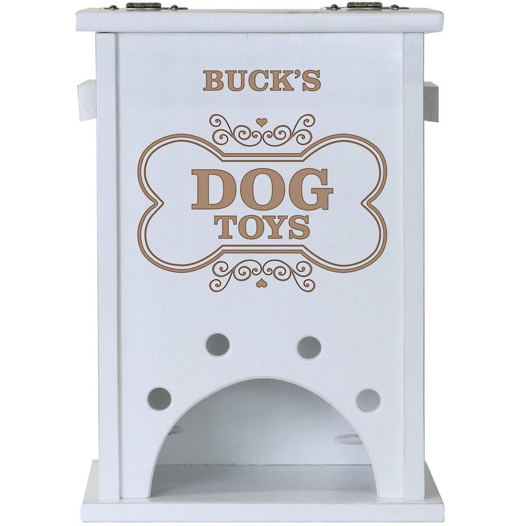 Personalized Pet Toy Box White - Dog Toys
