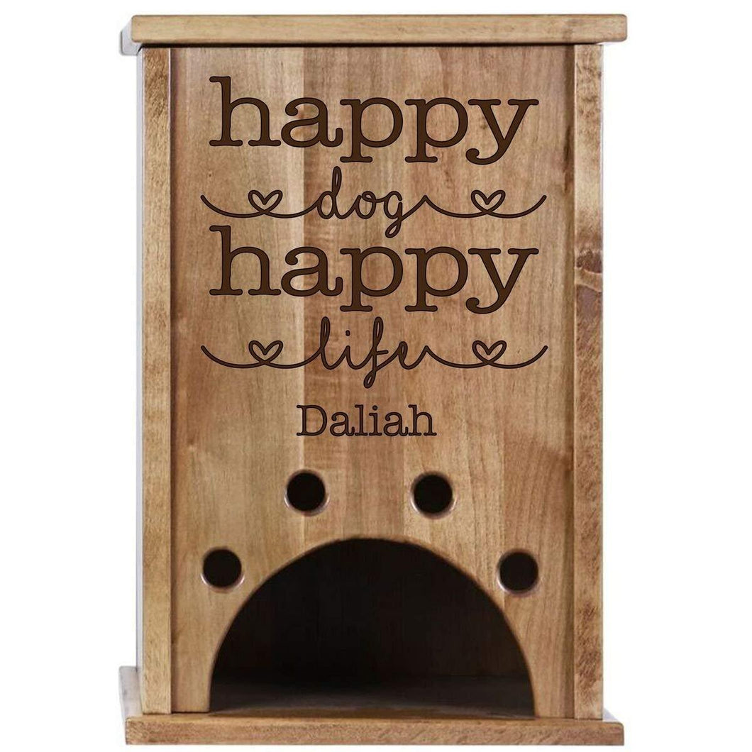 Personalized Pine Pet Toy Box - Happy Dog Happy Life