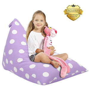 Aubliss Stuffed Animal Storage Bean Bag Chair - Plush Animal Toy Organizer for Kids, Girls and Children | Extra Large | 23 Inch Long YKK Zipper | Premium Cotton Canvas