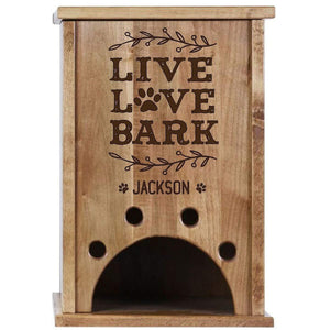 Personalized Pine Pet Toy Box - Live Love Bark