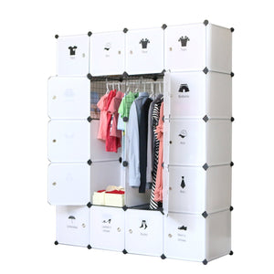 UNICOO - DIY 20 Cube Organizer, Cube Storage, Bookcase, Toy Organizer, Storage Cabinet, Wardrobe Closet - (Deeper Cube, White)