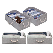Load image into Gallery viewer, Storage fabric storage bins linen closet organizers and storage boxes for shelves home storage baskets for organizing 4 pc grey storage box organizers collapsible storage bins playroom organization bins