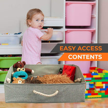 Load image into Gallery viewer, Try fabric storage bins linen closet organizers and storage boxes for shelves home storage baskets for organizing 4 pc grey storage box organizers collapsible storage bins playroom organization bins