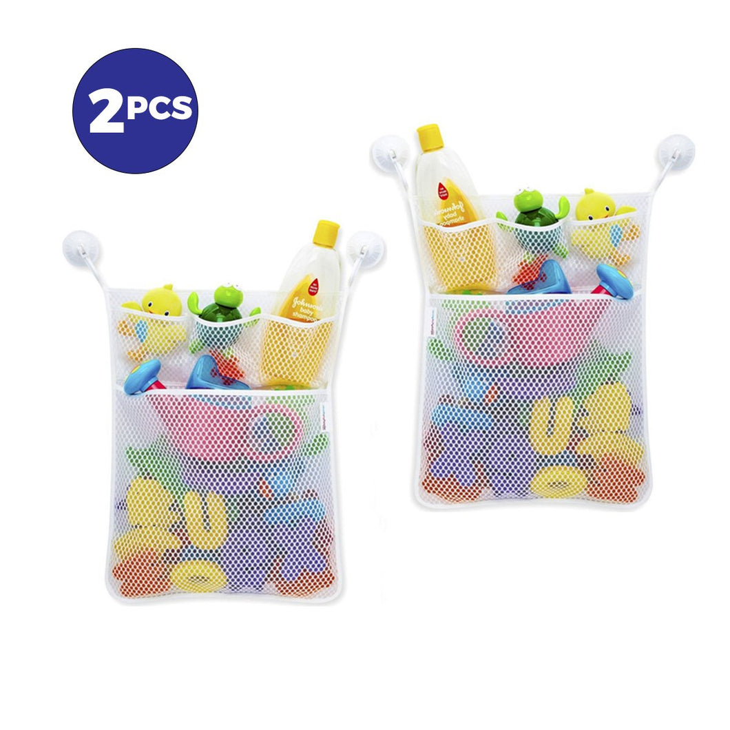 2 Pack Bath Toy Organizer - Baby Toy Storage Mesh Bag + 4 Strong Suction CupsBath Tub Toy Storage Mesh Bag Tidy Suction Net.(53*41cm)