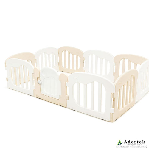 IFAM Natural Baby Play Yard with Door Set (10pcs 220x148cm) Beige+White