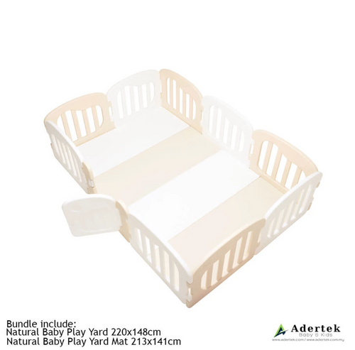 IFAM Natural Baby Play Yard + Play Mat Bundle - Beige+White (U.P. $640)
