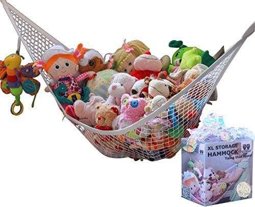 MiniOwls Storage Hammock - XLarge Toy Organizer - High Quality De-cluttering Solution & Inexpensive Idea for Every Room at Home or Facility - 3% from This Purchase is Donated to Cancer Foundation
